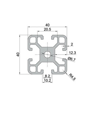 Industriële kwaliteit T-slot aluminiumprofiel met lengte 5,8-6,0M en kwaliteit 6000-serie