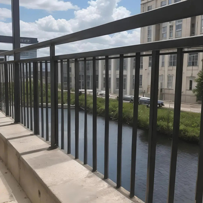 5.8-6.0M Lengte Moderne zwarte metalen trap Aluminiumrail voor decoratief balkonsysteem