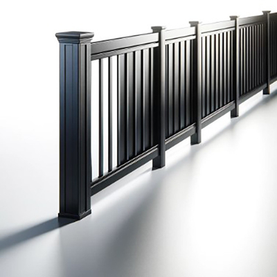 Alloy Modern Garden Black Vertical Tube Fence met snijservice en poedercoating