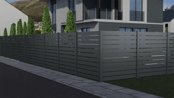 Verticale aluminiumpubbel hek voor buiten decoratieve tuin met massieve zwarte poedercoating