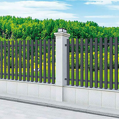 Tuin hek Grade 6000 serie Zwarte poeder gecoate aluminium verticale lemmet hek