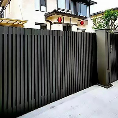 Tuin hek Grade 6000 serie Zwarte poeder gecoate aluminium verticale lemmet hek