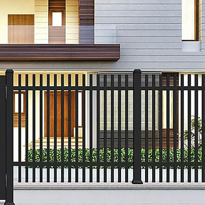 Tuin hek Grade 6000 serie Zwarte poeder gecoate aluminium verticale lemmet hek