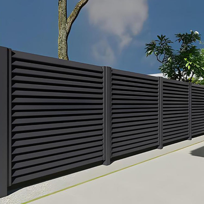 Horizontale tuin hek Privacy Aluminium Slat panelen met zwarte poedercoating Dorado