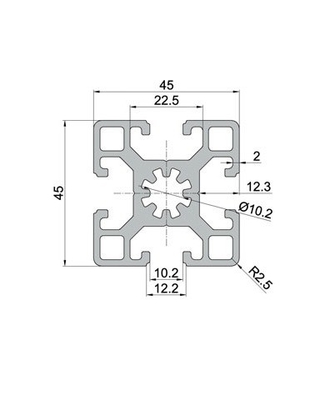 6063 6061 Aluminium legering T slot Aluminium profielen 25x25 38x38 1 inchx1 inch Op maat