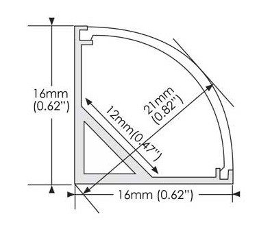 T3-T8 Tempered Aluminium Hoekprofiel van Shengxin 6063 Extrusie voor interieur