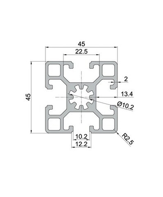T Slot Aluminiumprofielen 4040 4020 4080 Zilverenodering voor precisie toepassingen