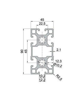 Temperatuur T3-T8 aangepaste aluminiumprofielen 40*80 met zilveren geanodiseerde afwerking