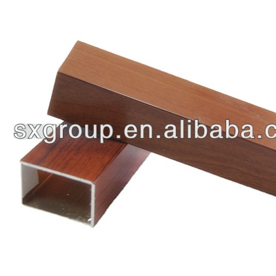 Houtkleur Aluminium vierkant buis met lasservice 1.5x0.75mm aangepaste dikte