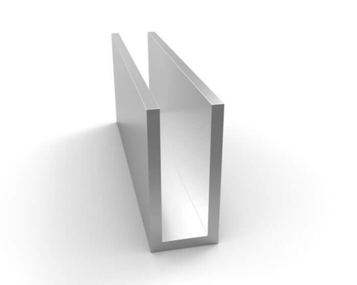 0.30 mm Dikte Aanpasbaar geanodiseerd aluminiumprofiel voor glazen hekken in U-vorm
