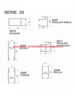 Aluminiumprofielen voor venster- en deurlijn 20 25 in Bolivia 6000-serie