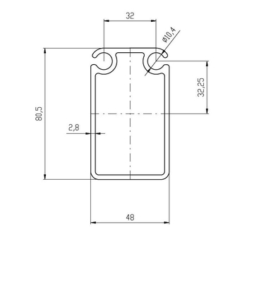 Aluminium Kederprofielen voor raamtent system Tolerantie ±1% Standard GB5237-2008