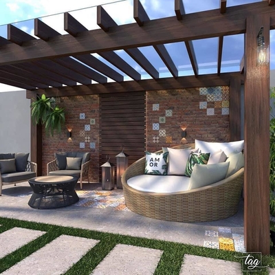 Aluminium bioclimatische pergola met anodiserend frame afwerking en buitenpaviljoen