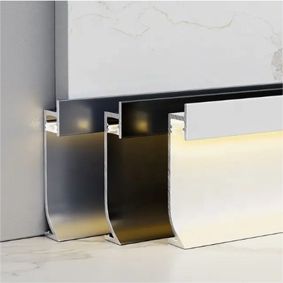 Push and Pull PVC Custom Moderne vloervoetwerk Verlichtingsprofiel met LED-licht