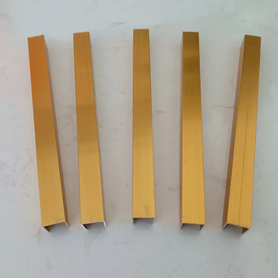 Gepolijste gouden aluminium U-kanaal voor aluminiumframeprofielen van 6063-T5