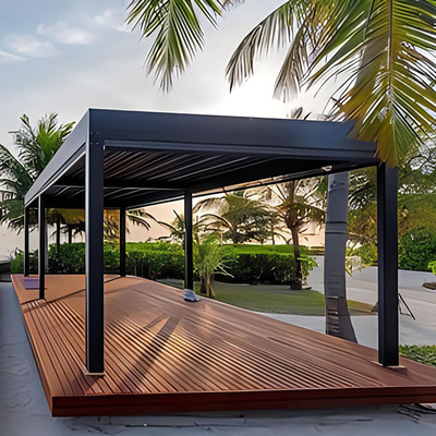 Lichtgewicht aluminium Louvre dak Buiten Pergola met modern ontwerp en waterdicht deksel