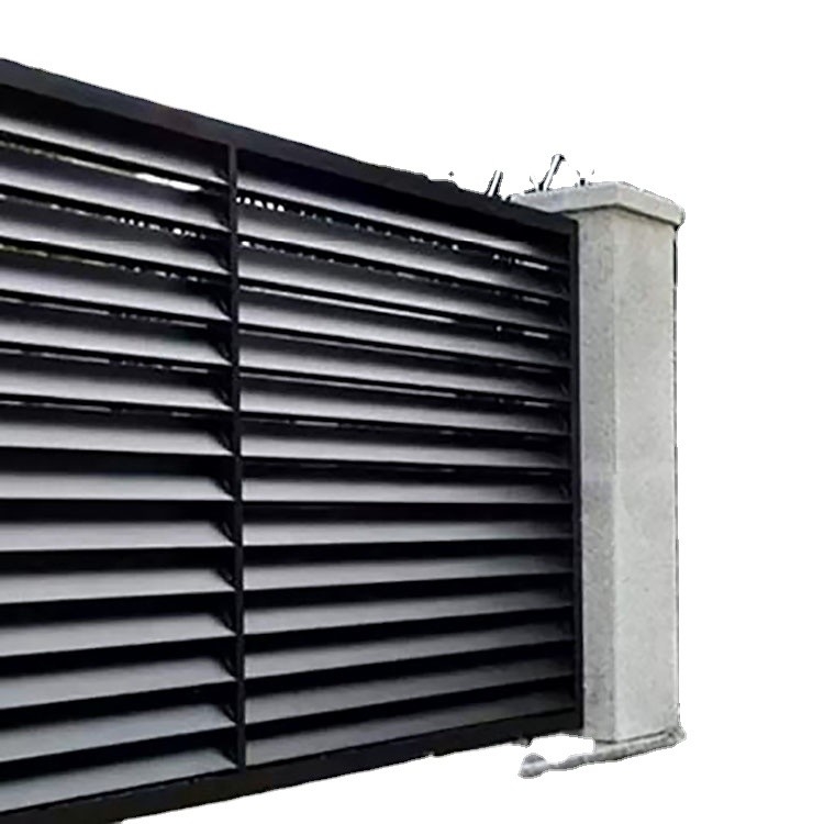 Privacy Slat hekpanelen in aluminium metaal zwart poeder gecoat voor horizontale hekken