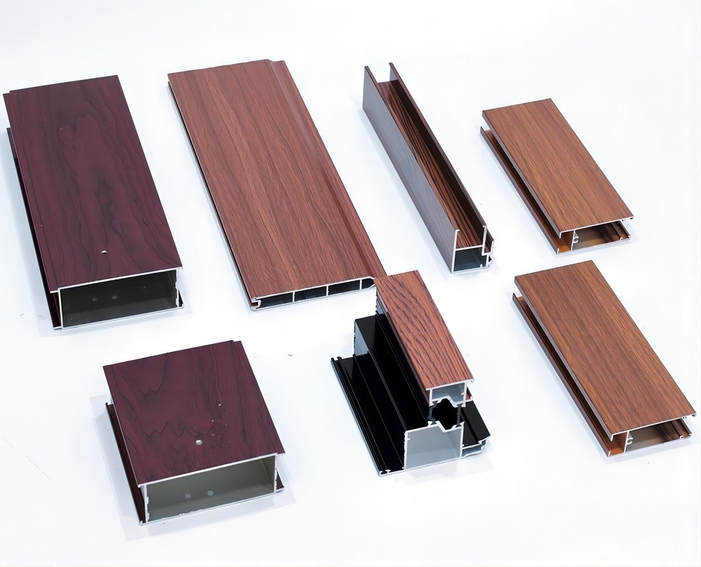 Polish Brush Powder Coating Golden Anodizing Wood Grain PVDF Gebouw Constructie Vensterdeuren